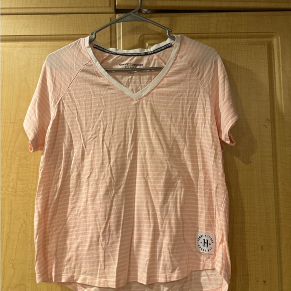 Tommy Hilfiger Sport Light Pink Striped Tee - Picture 1 of 4